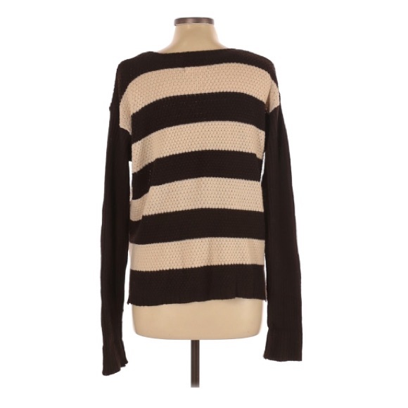 Ambiance | Stripe Brown Beige Long Sleeve - Picture 4 of 13